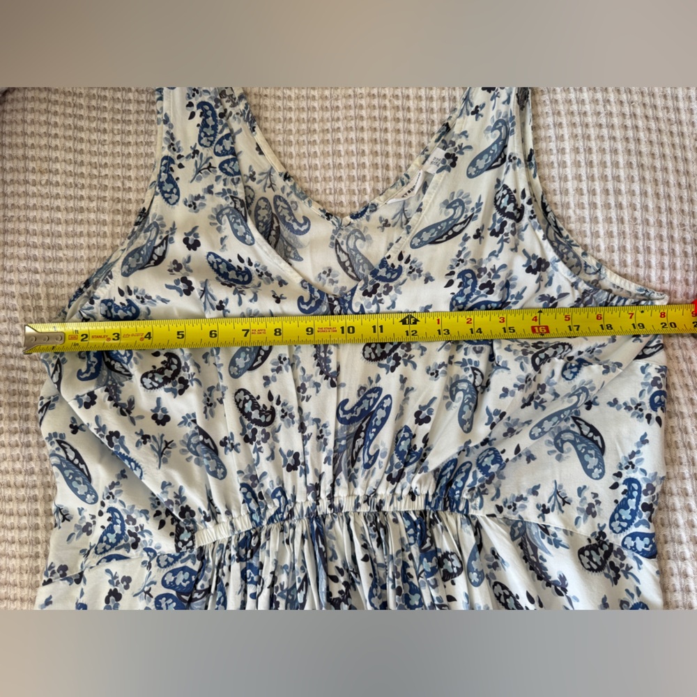 LUCKY BRAND Strappy V-Neck Gathered Floral Paisley Maxi Dress, MSRP $99, 1X - Picture 7 of 10